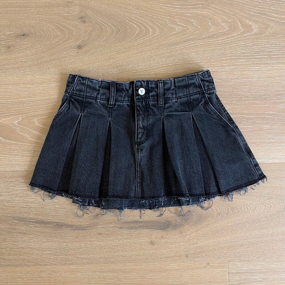 Abrand Jeans Black Denim Mini Skirt Pleated Lila Size 25 Black